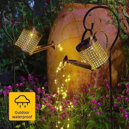 Solar Watering Tap Lights Led Sprinkles Waterproof Iron Planter Yard Outdoor Garden Decoration